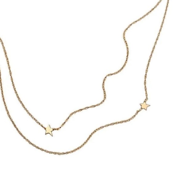 Jennifer Zeuner Star Double Necklace Goldtone NWT - Picture 4 of 7